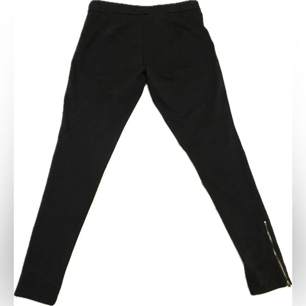 BANANA REPUBLIC Leggings Pants Ponte Knit Zip Ankle Side Zipper Black Medium